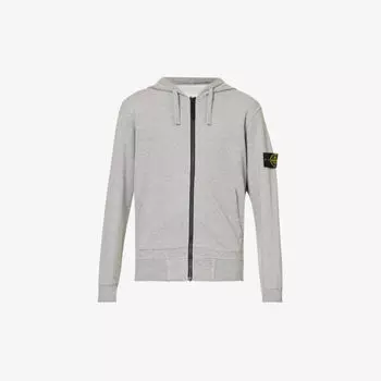 Толстовка прямого кроя из хлопкового джерси с логотипом Stone Island, серый