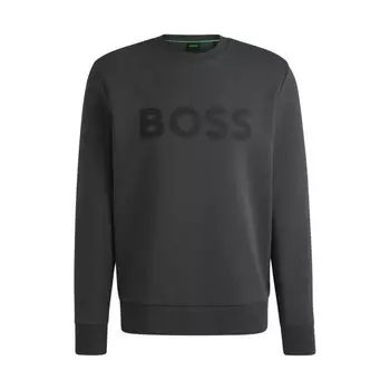 Толстовка прямого кроя с логотипом BOSS, темно-серый