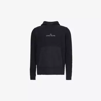 Толстовка прямого кроя с логотипом из смесового хлопка Stone Island, черный