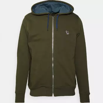Толстовка PS Paul Smith Ziphoody, темно-синий/темно-зеленый