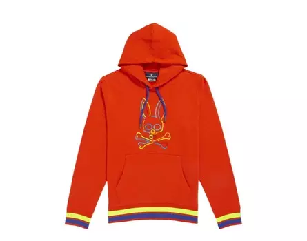 Толстовка Psycho Bunny Barbon Neon Glow Bonfire оранжевого цвета B6H120Q1FT-BNF, оранжевый