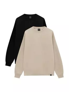 Толстовка Pull&Bear, экрю/черный