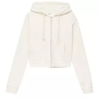 Толстовка Pull&Bear Cropped Zip-up, кремовый