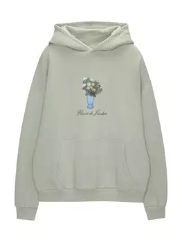 Толстовка Pull&Bear, цвет Pastel green/Dark green