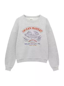 Толстовка Pull&Bear, пестрый серый