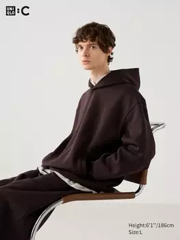 Толстовка-Пуловер большого размера от пота Uniqlo, коричневый
