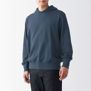 Толстовка пуловер с капюшоном MUJI, дымчато-голубой