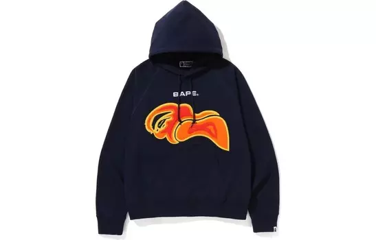 Толстовка-пуловер свободного кроя с нашивками BAPE Layered Patch A Bathing Ape, синий