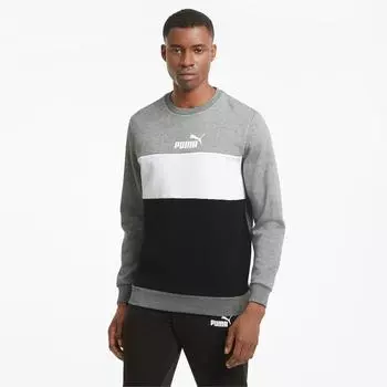 Толстовка Puma Ess+ Colorblock Crew fl, черный черный