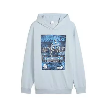 Толстовка PUMA Olympique de Marseille ftblNRGY+, цвет marine blue/Azure/Pastel blue