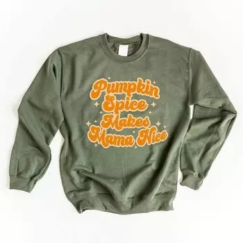 Толстовка Pumpkin Spice Makes Mama Nice Simply Sage Market, цвет Military