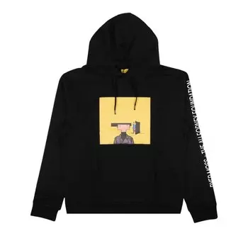 Толстовка Pyer Moss Square Graphic Hooded 'Black/Yellow', черный