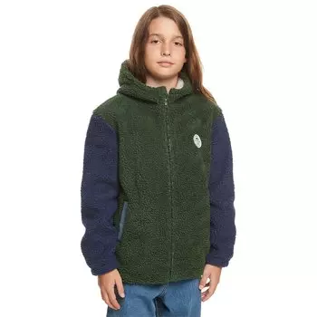 Толстовка Quiksilver Pop Corn At School Full Zip, зеленый