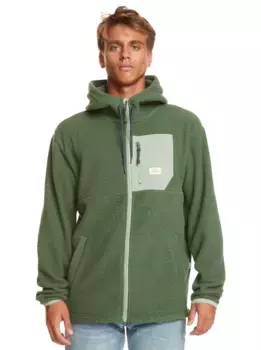 Толстовка Quiksilver с капюшоном "Чистые берега", зеленый