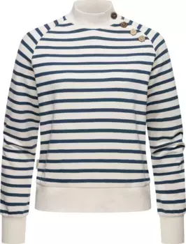 Толстовка Ragwear "Майорка", стильная женская рубашка с длинными рукавами, ребристыми манжетами и декоративными пуговицами, кремовый