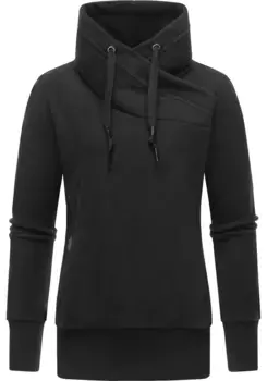 Толстовка Ragwear "Neska Fleece", модный флисовый свитер с длинными рукавами и высоким воротником, черный