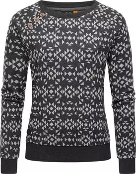 Толстовка ragwear Rundhalspullover Darria Aztec, цвет Dark Grey