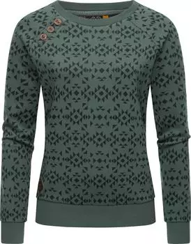 Толстовка ragwear Rundhalspullover Darria Aztec, цвет Pine Green