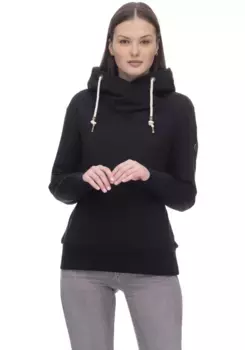 Толстовка Ragwear с капюшоном "HAPPENN", высоким шалевым воротником и капюшоном на кулиске, черный