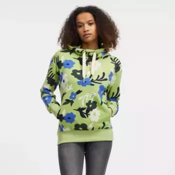 Толстовка Ragwear с капюшоном "YODIS PRINT", цветочный принт по всей поверхности, фисташковый