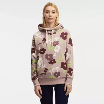Толстовка Ragwear с капюшоном "YODIS PRINT", цветочный принт по всей поверхности, цвет Antique Rose