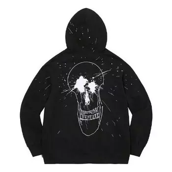 Толстовка ralph steadman skull hooded sweatshirt 'black white' Supreme, черный