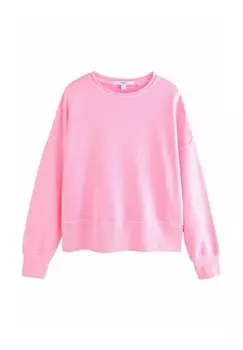 Толстовка RAW HEM DETAIL WASHED CREW NECK Next, розовый