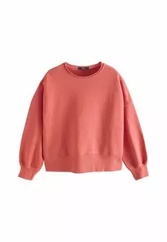 Толстовка RAW HEM DETAIL WASHED CREW NECK Next, красный