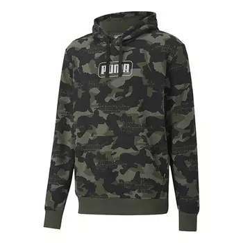 Толстовка rebel camo aop hoodie 'black' Puma, черный