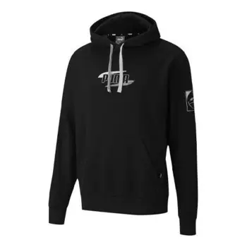 Толстовка rebel hoodie 'black white' Puma, черный