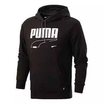 Толстовка rebel hoodie 'black white' Puma, черный