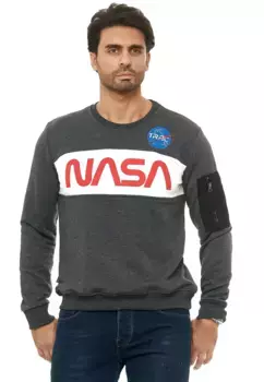 Толстовка RedBridge "McKinney" со стильными принтами и нашивками, антрацит