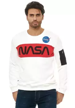 Толстовка RedBridge "McKinney" со стильными принтами и нашивками, белый