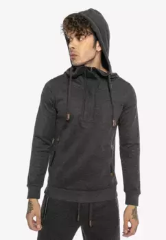 Толстовка RedBridge с капюшоном "Палм Бэй", с толстыми шнурами и закрывающимися карманами на молнии, серый