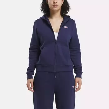 Толстовка Reebok Identity флисовая на молнии, темно-синий