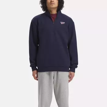 Толстовка Reebok Identity с молнией до четверти слева на груди, цвет Vector Navy