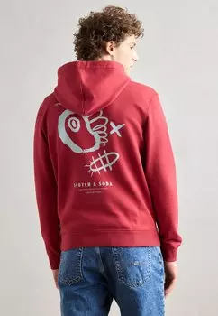 Толстовка REGULAR FIT FRONT AND BACK ARTWORK HOODIE - Hoodie Scotch & Soda, красный