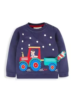 Толстовка Reindeer JoJo Maman Bb, цвет navy blue santa in a tractor