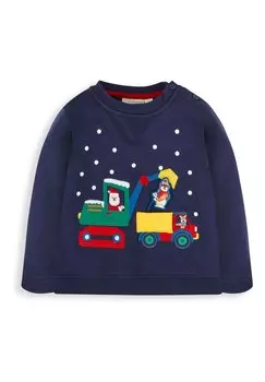Толстовка REINDEER JoJo Maman Bb, цвет navy blue santa in a digger