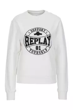 Толстовка Replay College Stickerei, белый