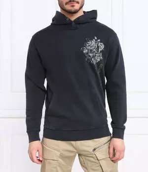 Толстовка Replay Regular Fit с карманом-кенгуру, черный