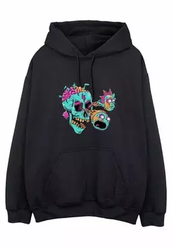 Толстовка RICK AND MORTY EYEBALL SKULL ABSOLUTE CULT, черный