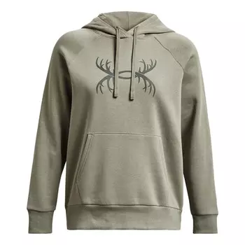 Толстовка rival fleece antler hoodie 'light green' Under Armour, зеленый