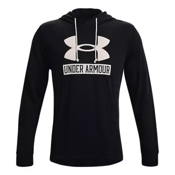 Толстовка rival terry logo hoodie 'black' Under Armour, черный
