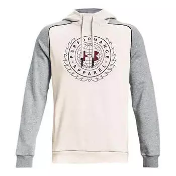 Толстовка rival varsity fleece hoodie 'beige grey' Under Armour, бежевый