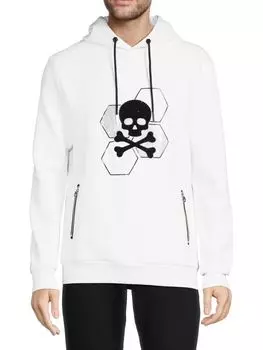 Толстовка Roger с декорированным черепом Bertigo, белый