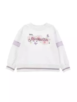 Толстовка ROMANTIC FLOWERS Monnalisa, цвет white/purple