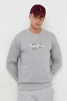 Толстовка Roswell из хлопка Pepe Jeans, серый