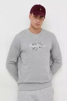 Толстовка Roswell из хлопка Pepe Jeans, серый