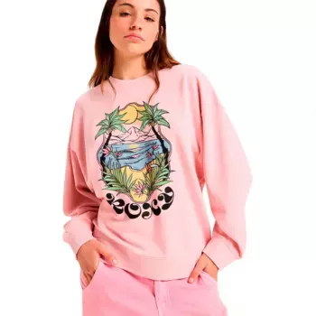 Толстовка Roxy Lineup Terry, розовый